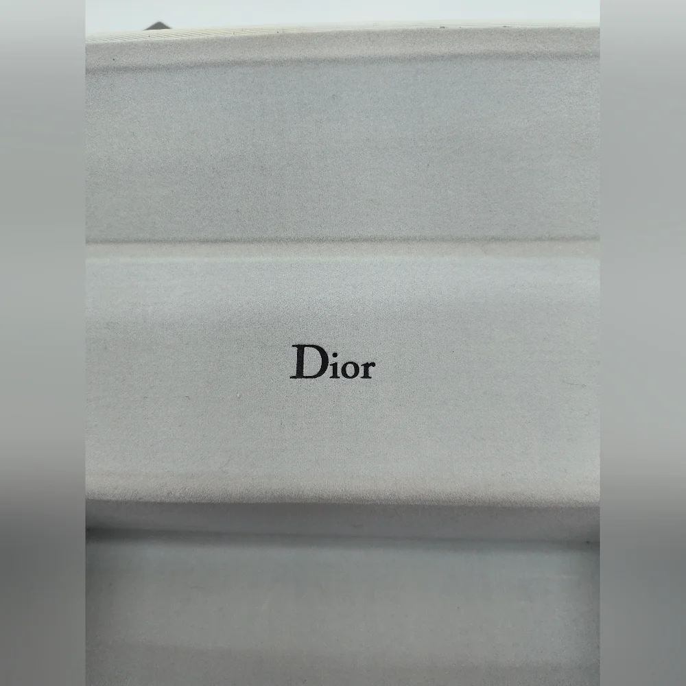 DIOR Sunglasses Case White Cannage Box Gray Fabric Storage Box Ribbon Set EUC